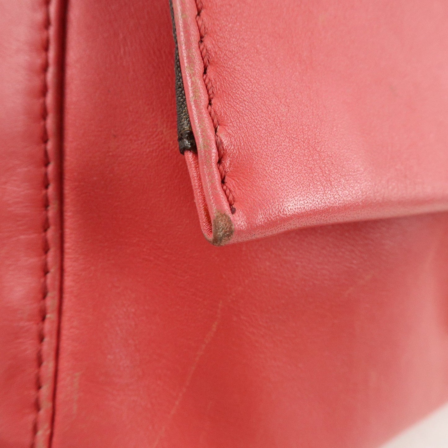 FENDI Big Mamma Baguette Leather Chain Shoulder Bag Pink 8BR638  d