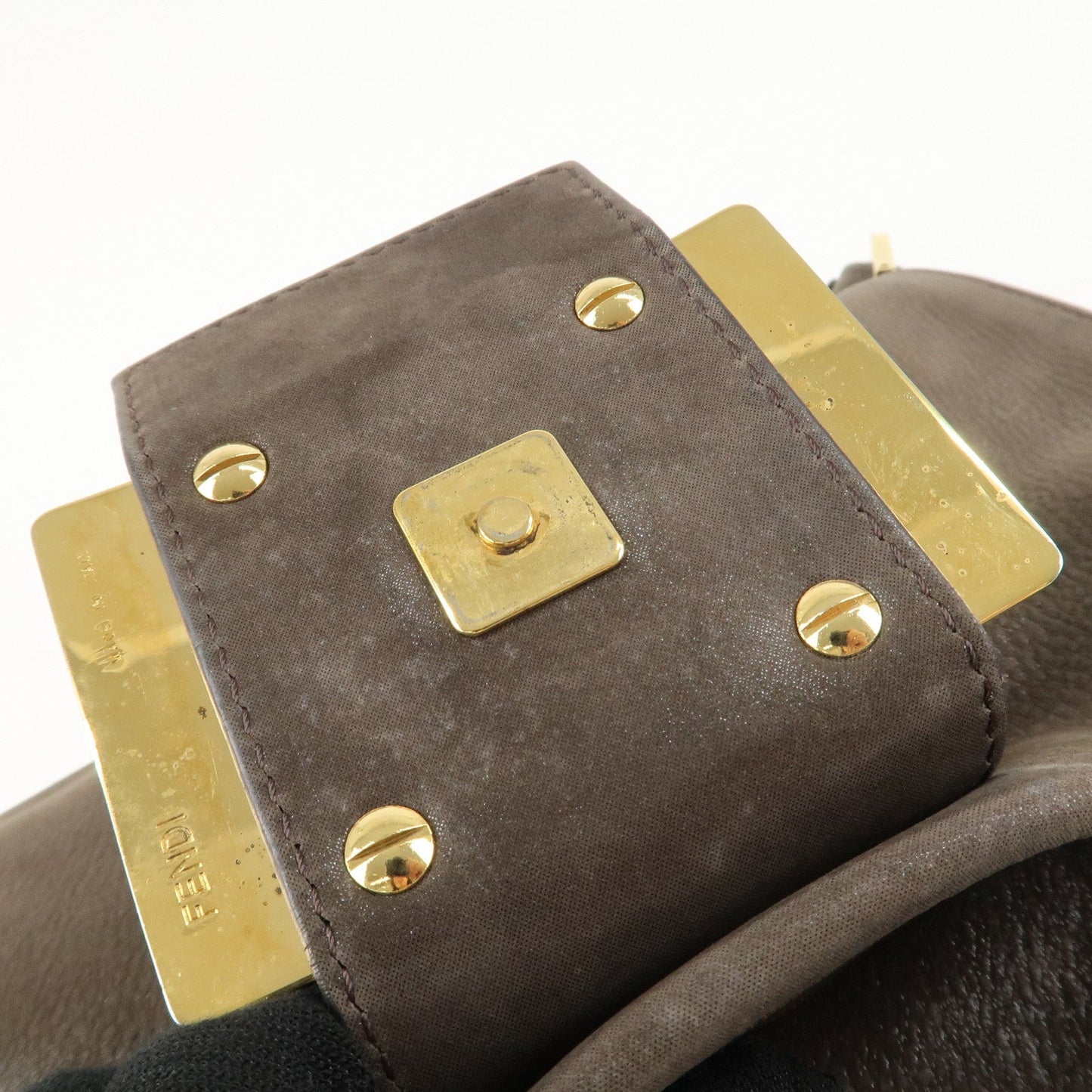 FENDI Big Mamma Baguette Leather Chain Shoulder Bag 8BR638  d