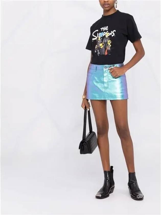 Luxury Balenciaga Trending 2025 WoMen's The Simpsons Printing Small Fit Short Sleeve T-Shirt Black