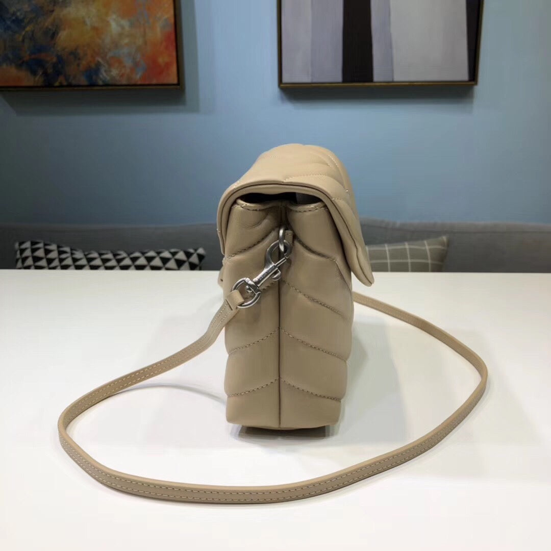 Top Quality Loulou Mini Shoulder Bag White For Women 7in/18cm YSL