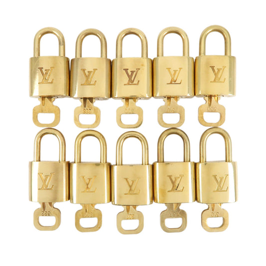 Louis Vuitton Set of 10 Lock & Key Cadena Key Lock Metal Gold