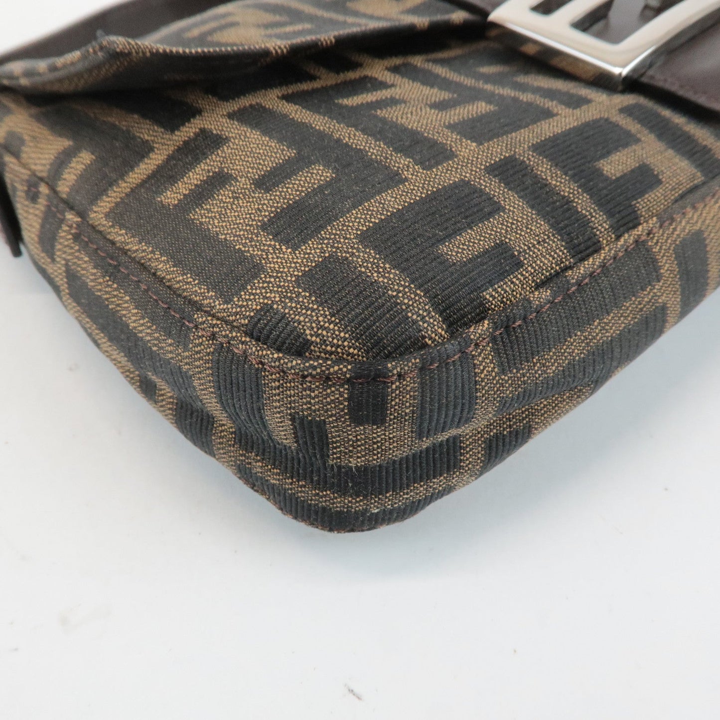 FENDI Zucca Mamma Baguette Canvas Shoulder Bag 26424 Brown Black  d