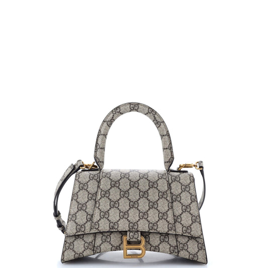 x Luxury Balenciaga Trending 2025 The Hacker Project Hourglass Top Handle Bag GG Coated Canvas Small