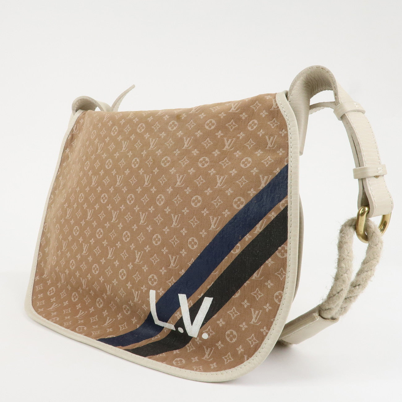 Louis Vuitton Monogram Mini Initial Aman Camel White M40020  d