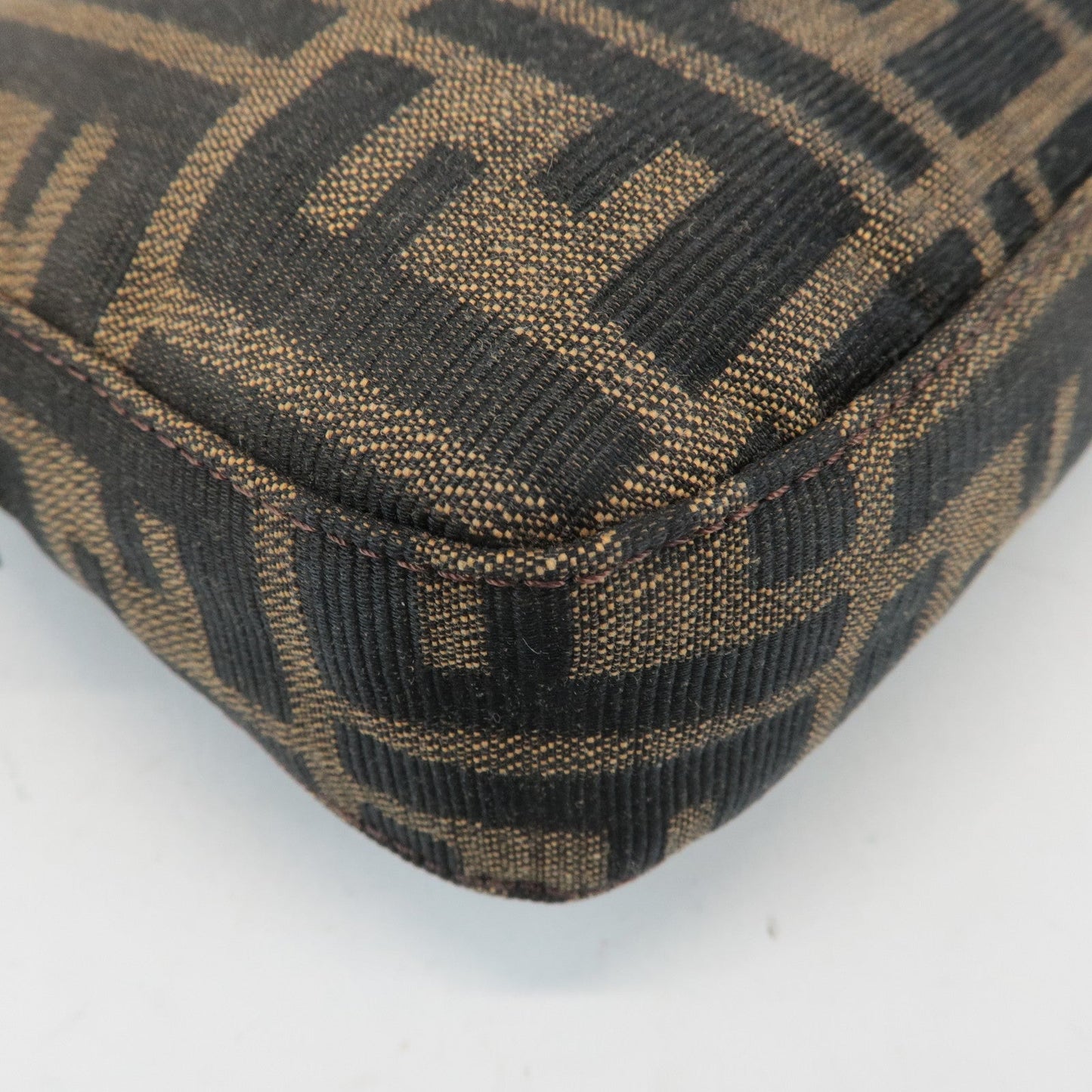 FENDI Zucca Mamma Baguette Canvas Shoulder Bag 26424 Brown Black  d