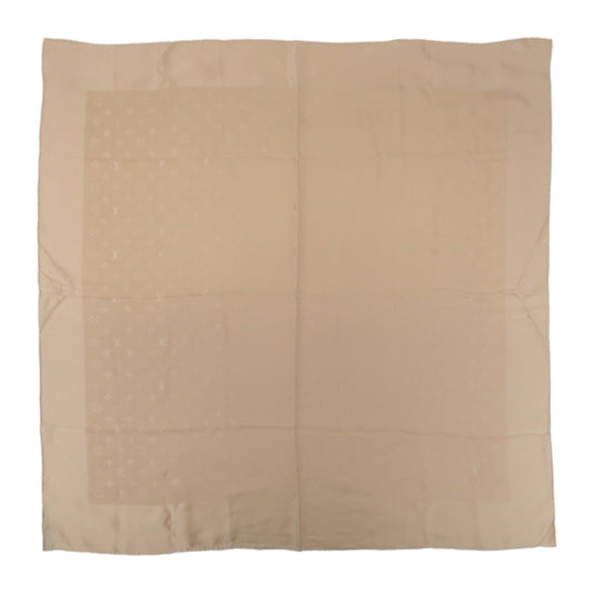 Louis Vuitton Monogram Carr?? Monaco Silk 100% Scarf Beige M71146