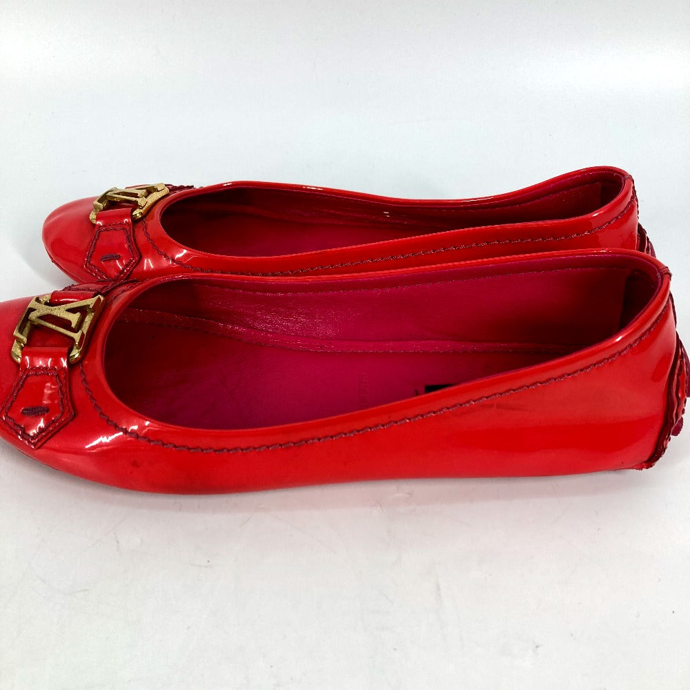 LOUIS VUITTON pumps Patent leather pink Shoes Flat Ballet Shoes LV logo driving shoes Women 36
