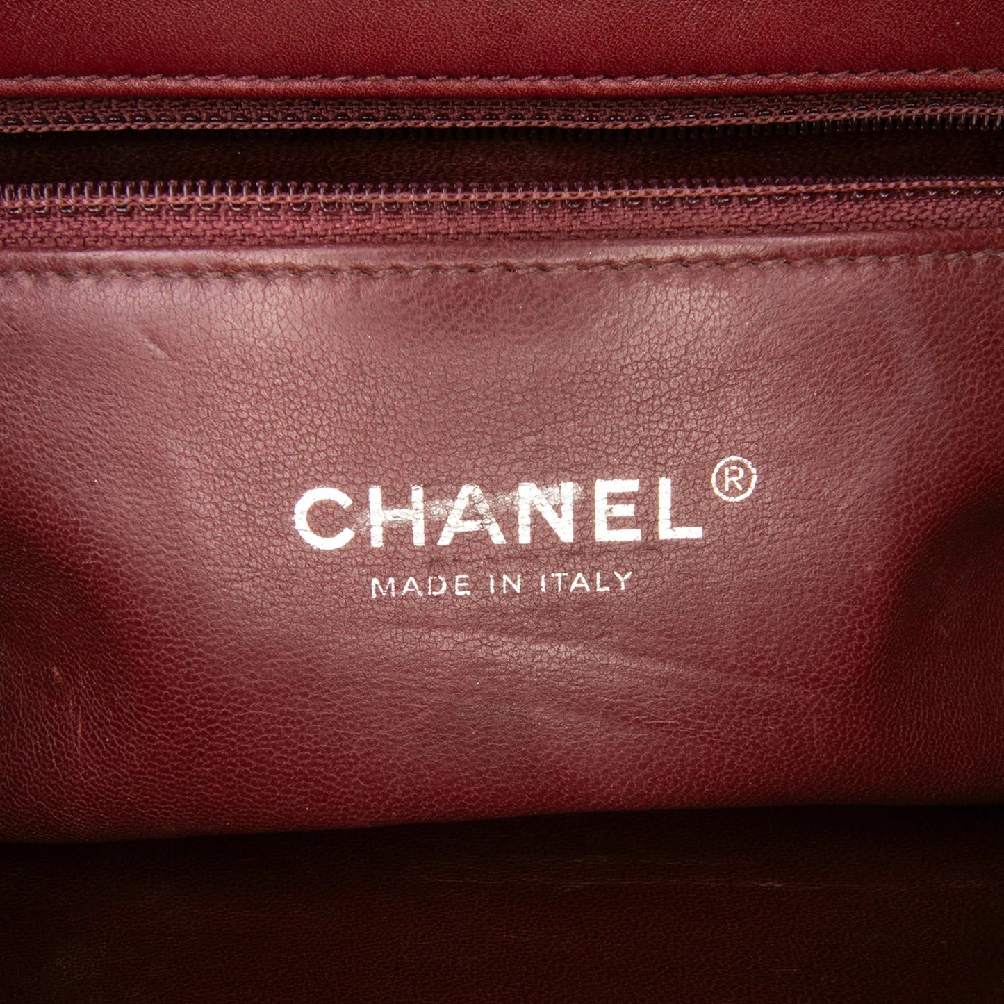 Red Chanel CC Stitched Calfskin Chain Flap Satchel