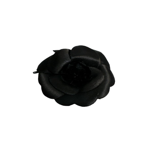 CHANEL Brooch Nylon black Camelia