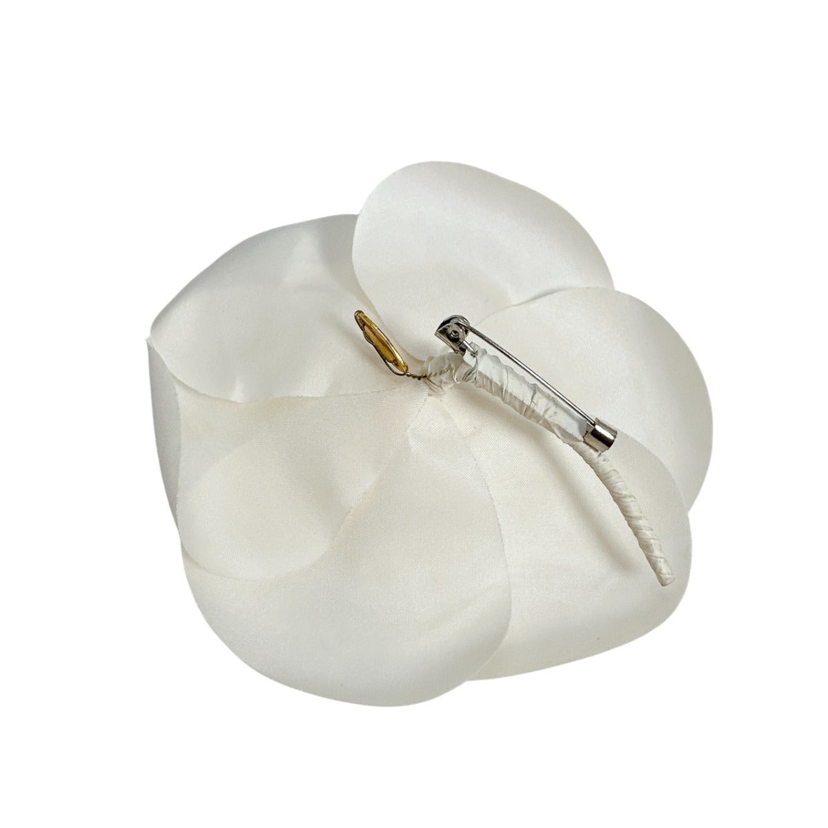 CHANEL Brooch Nylon white Camelia