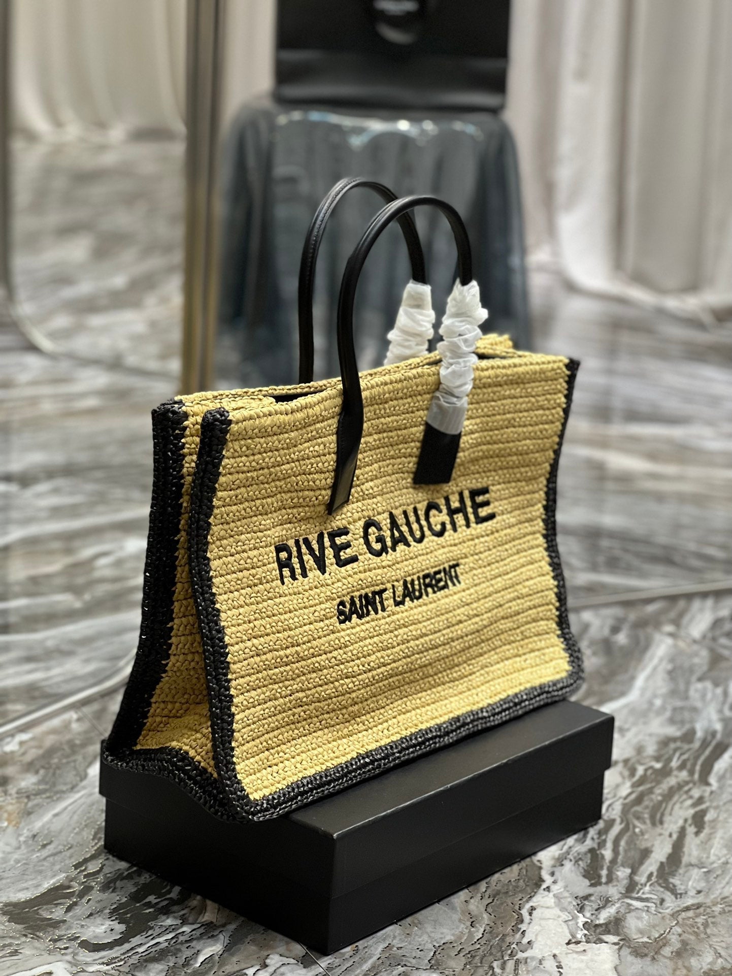 YSSL Rive Gauche Tote Bag In RafTop QualityTop Qualitya For Women 18.9in/48cm YSL 685742GAAAG2099