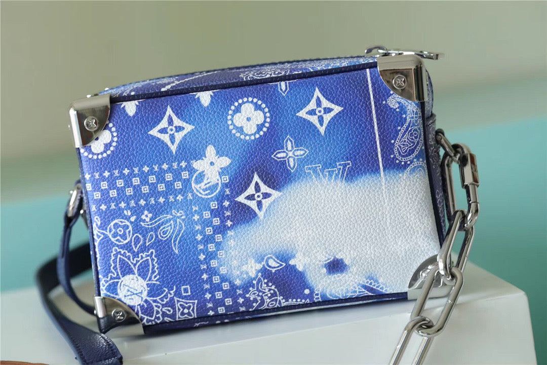 Top Quality Mini Soft Trunk Monogram Bandana Blue For Men, Bags, Shoulder And Crossbody Bags 7.3in/18.5cm Top Quality M20557
