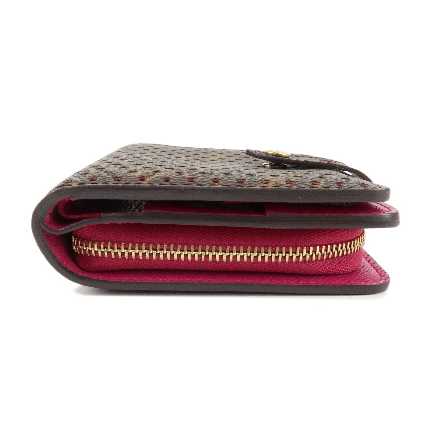 Louis Vuitton Monogram Perfor Compact Zip Bi-fold Wallet Fuchsia M95188  d