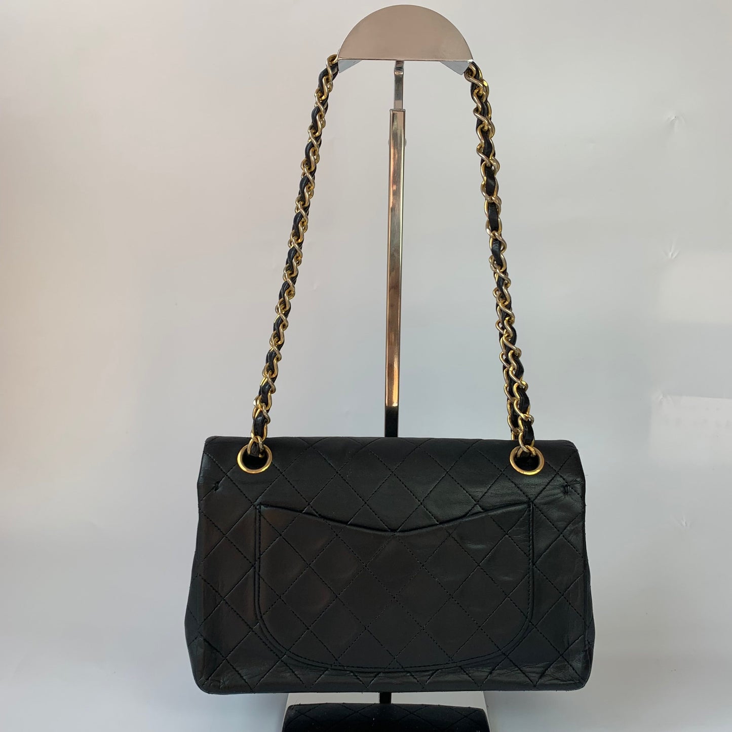 Chanel Classic Flap   Black Lambskin Leather with 24k Gold Hardware, 1989-1991