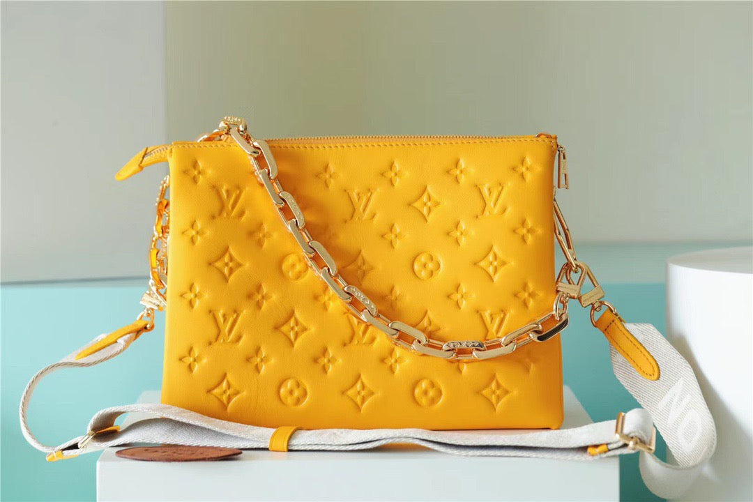 Top Quality Coussin MM Monogram Yellow For Women, Womens Handbags, Shoulder And Crossbody Bags 13.4in/34cm Top Quality 
