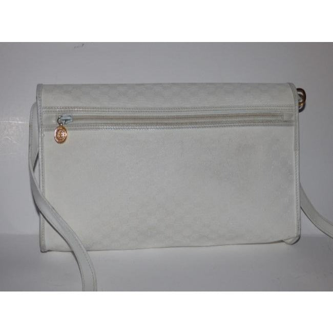 Gucci   White Small G Logo Coated Canvas Leather Cross Body