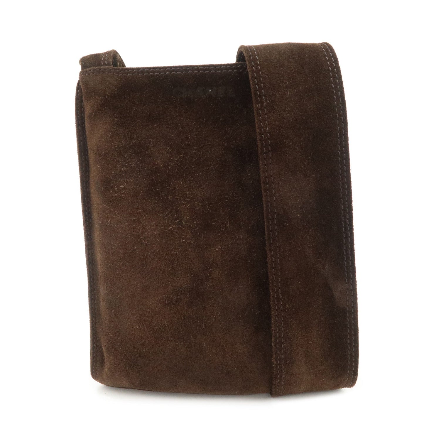 CHANEL Suede Shoulder Bag Crossbody Bag Dark Brown  d