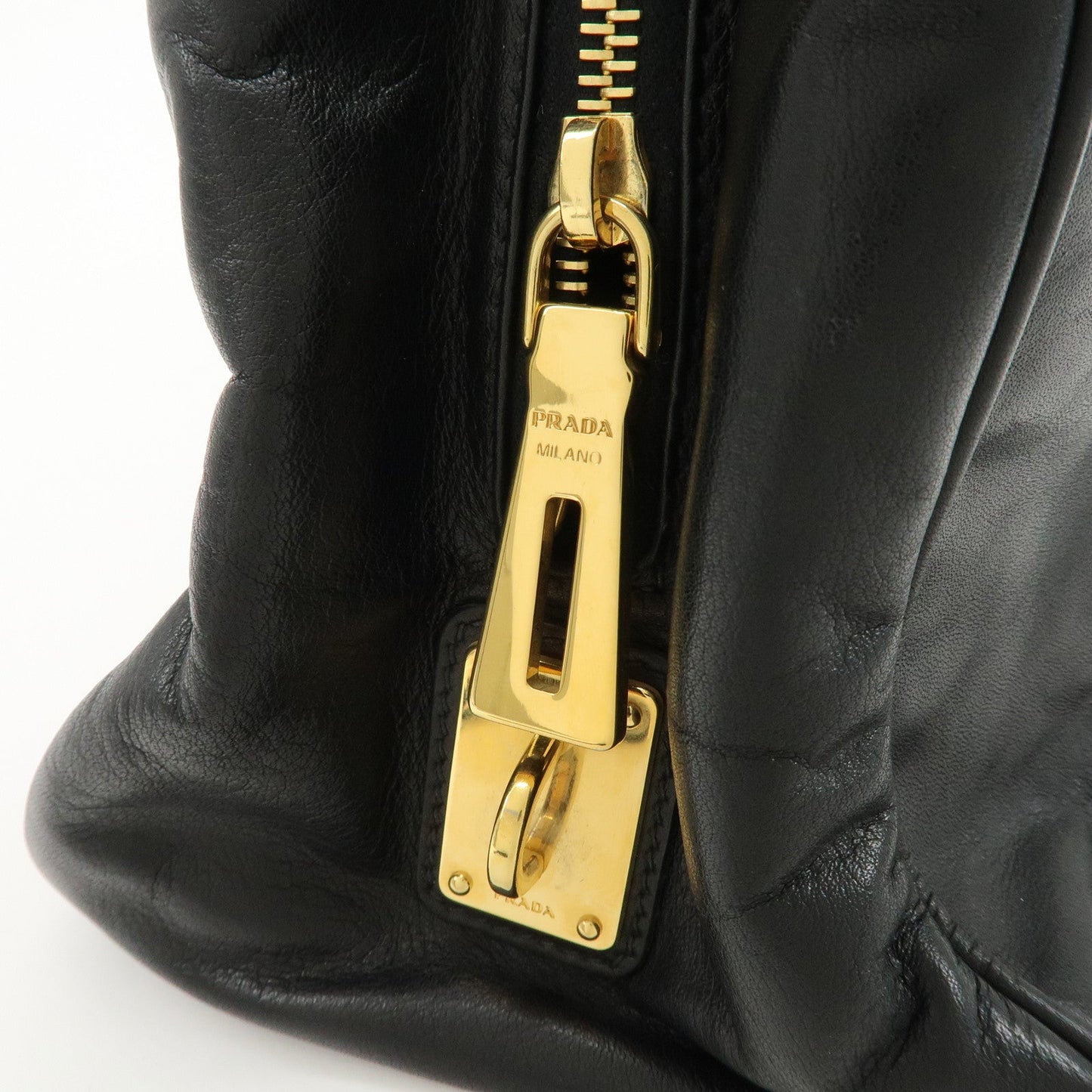PRADA Leather Ribbon 2way Bag Hand Bag Black BN2244  d