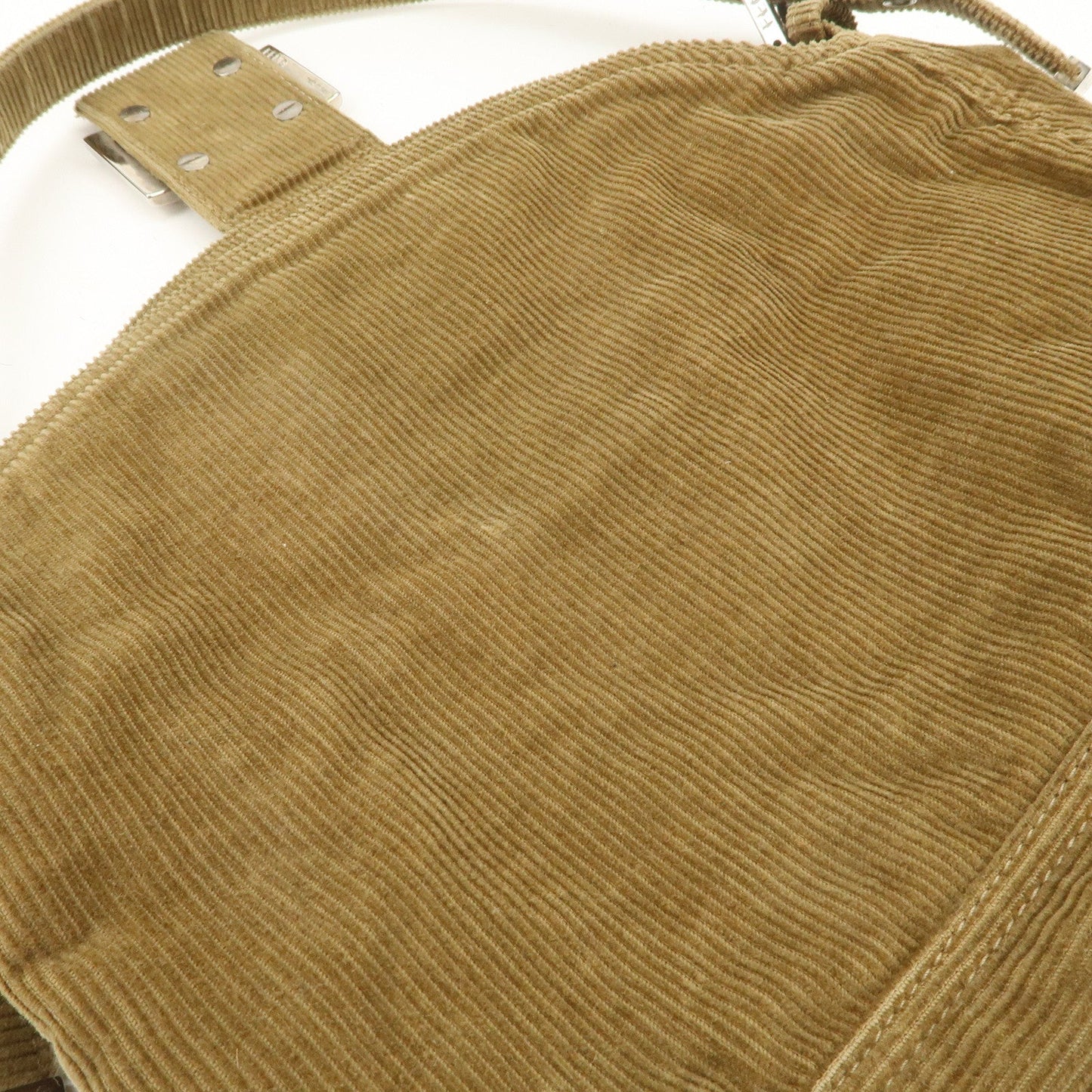 FENDI Mamma Baguette Corduroy Shoulder Bag Khaki 26725  d