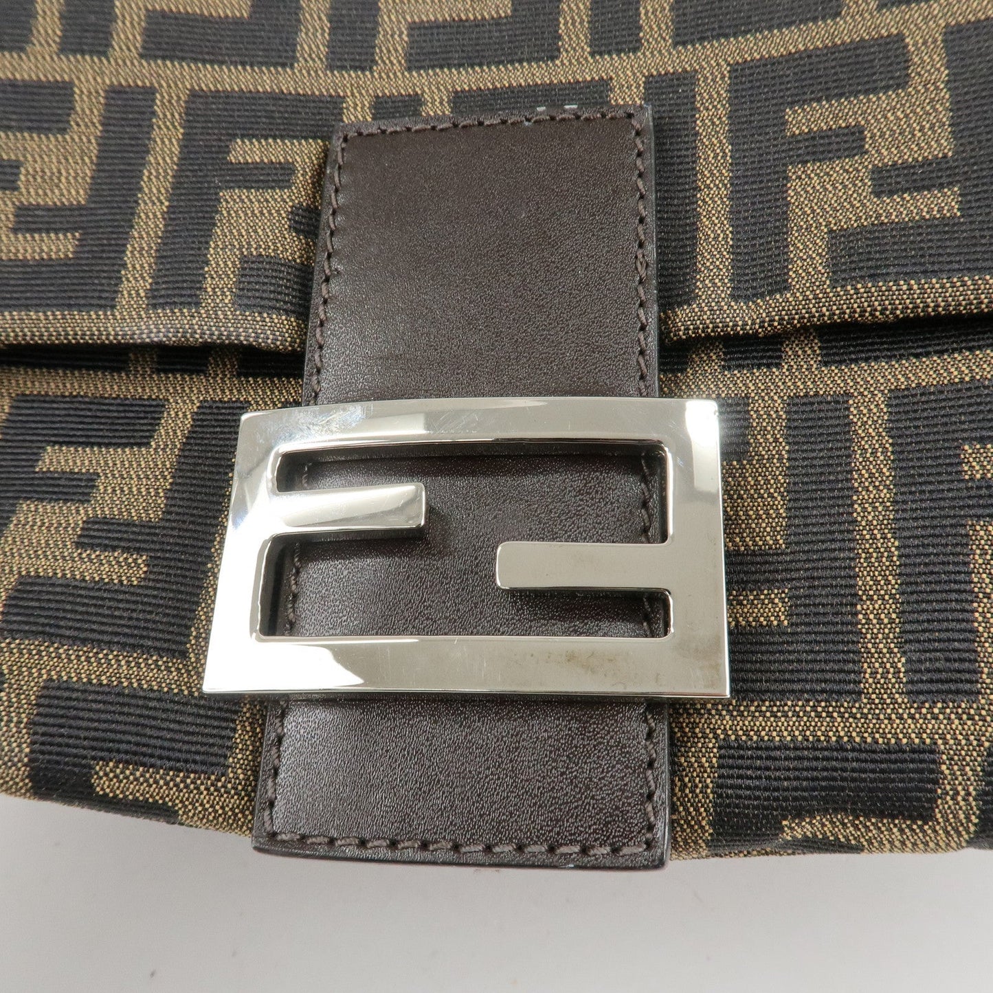 FENDI Mamma Baguette Zucca Canvas Leather Shoulder Bag 26325  d