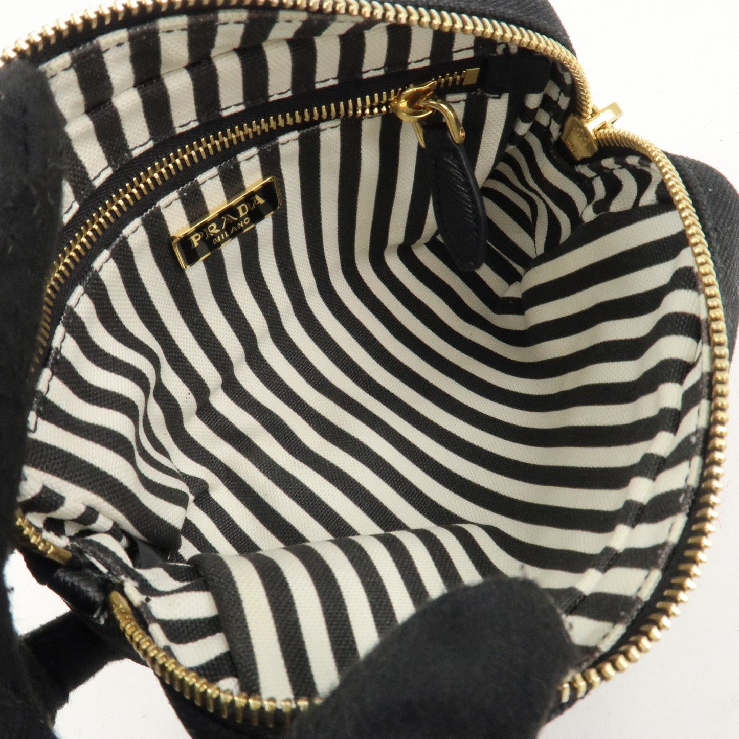 PRADA Canvas Pouch Cosmetic Pouch Black  d