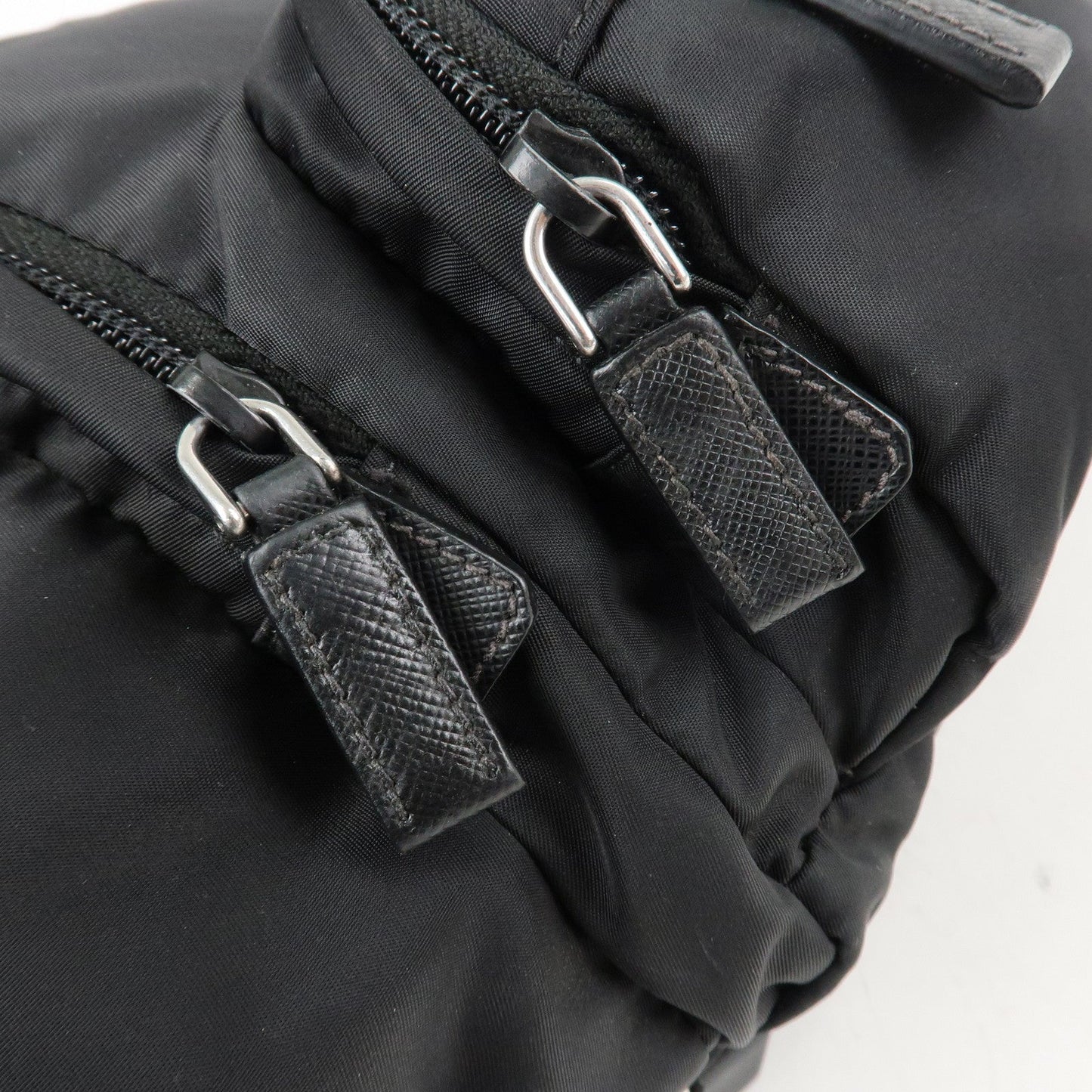 PRADA Logo Nylon Leather Waist Bag Crossbody Bag Black  d