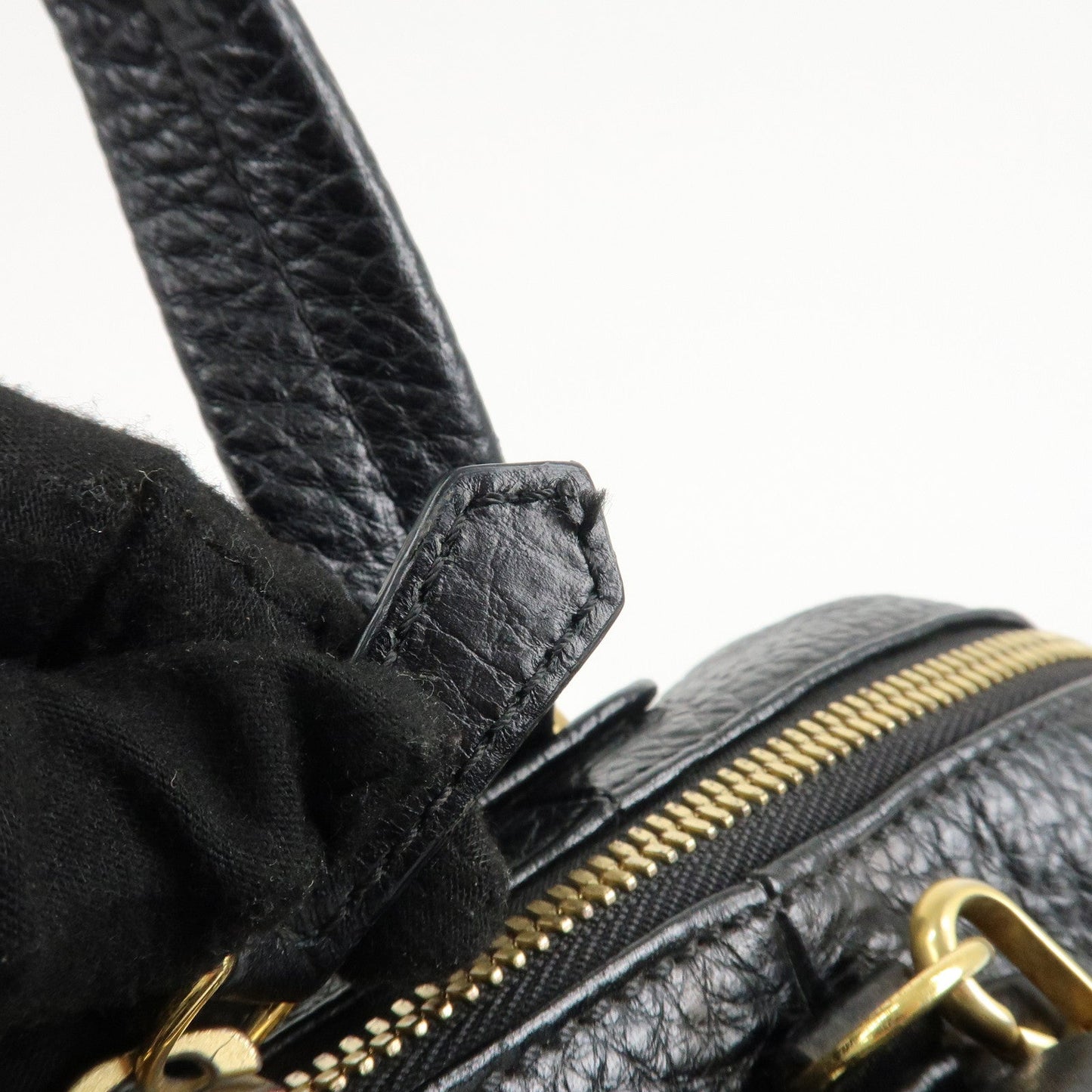 FENDI Chameleon Leather 2WAY Bag Hand Bag Black 8BL114  d