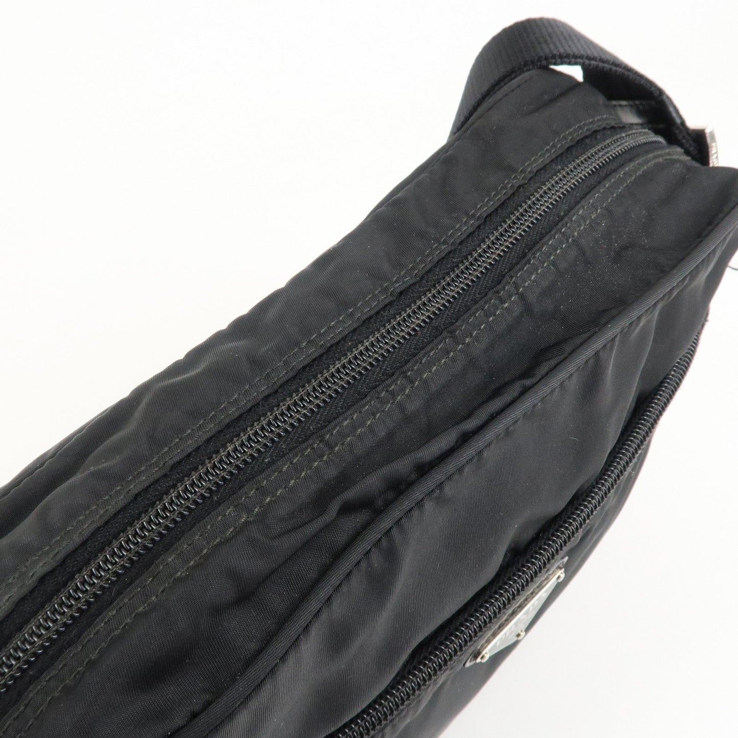 PRADA Logo Nylon Leather Shoulder Bag Crossbody Bag Black  d