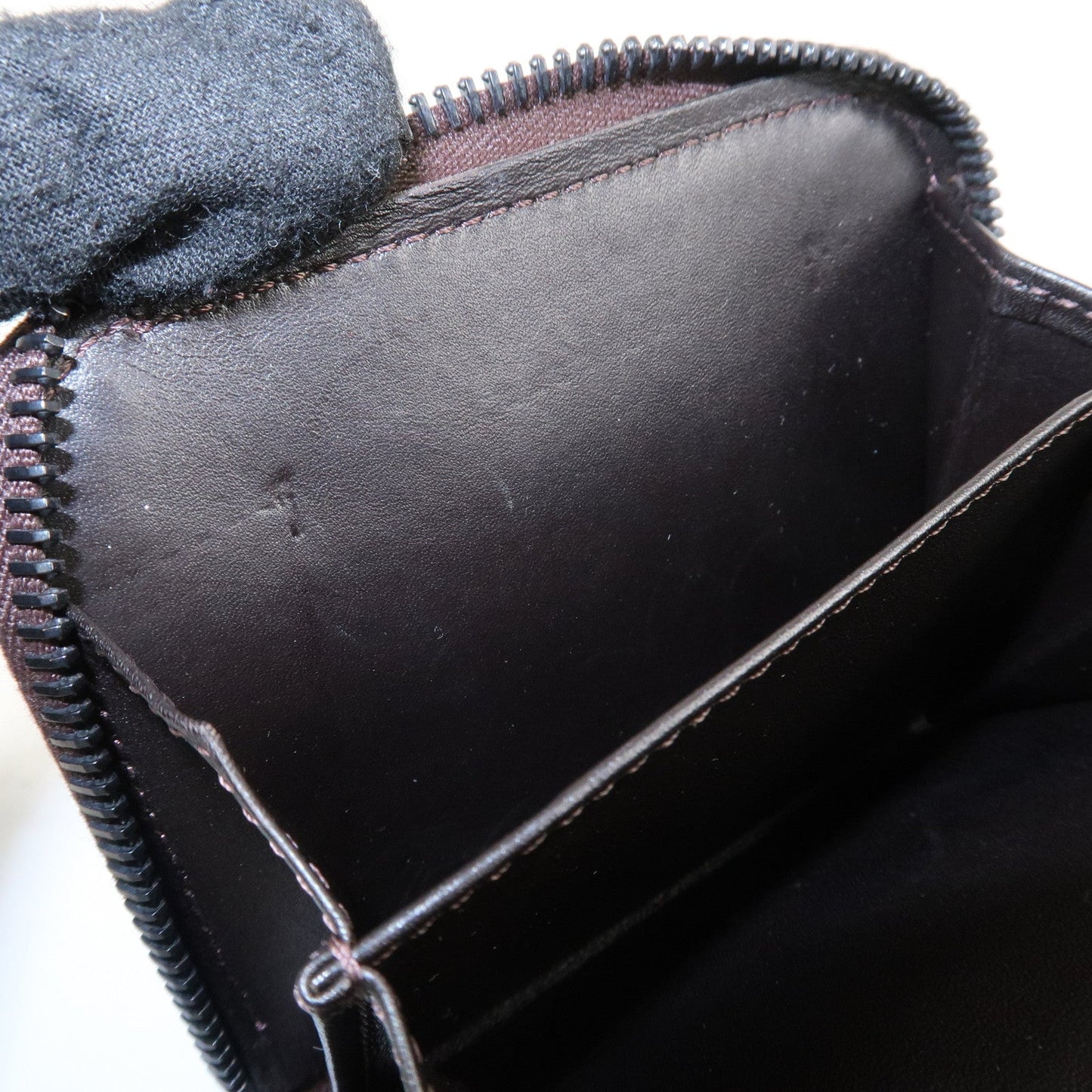 FENDI Zucchino Canvas Leather Zippy Around Bi-fold Wallet  d