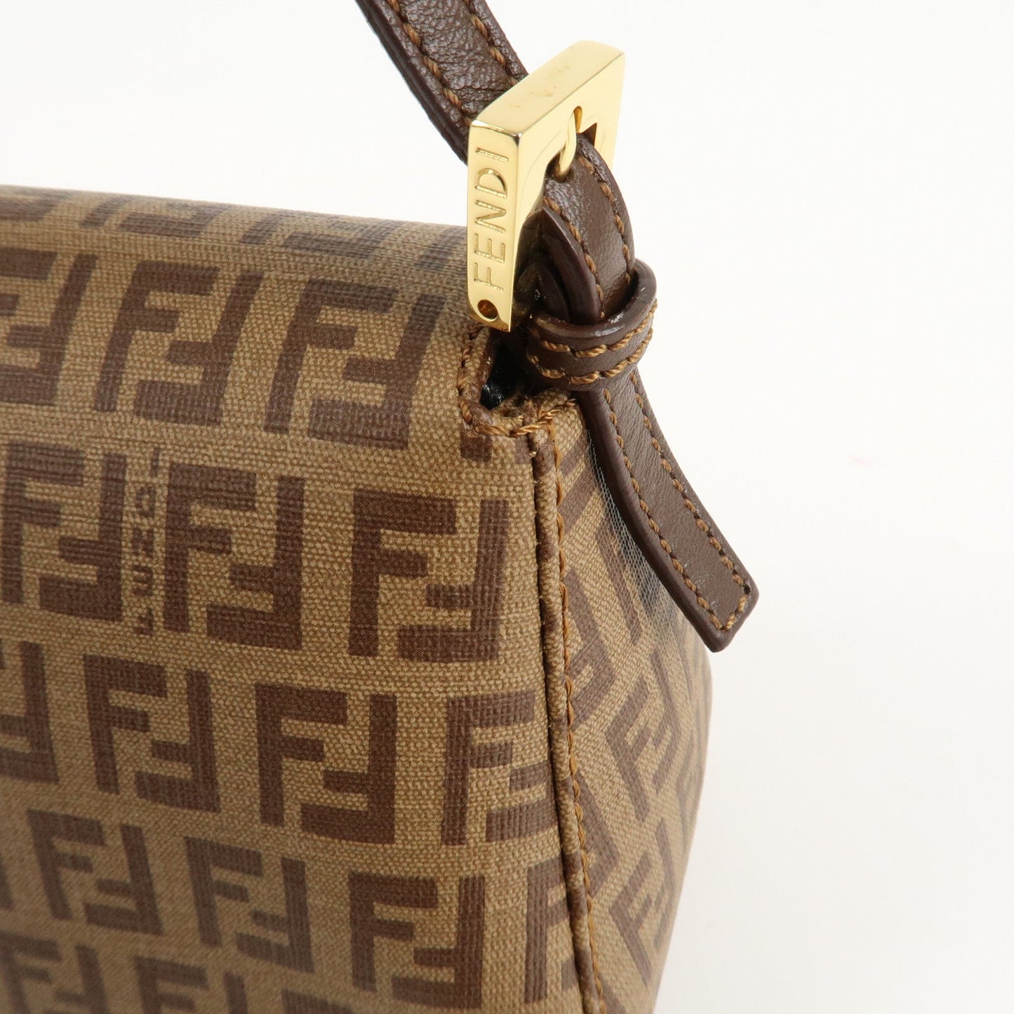 FENDI Zucchino Mini Mamma Baguette PVC Leather Hand Bag 8BR180  d