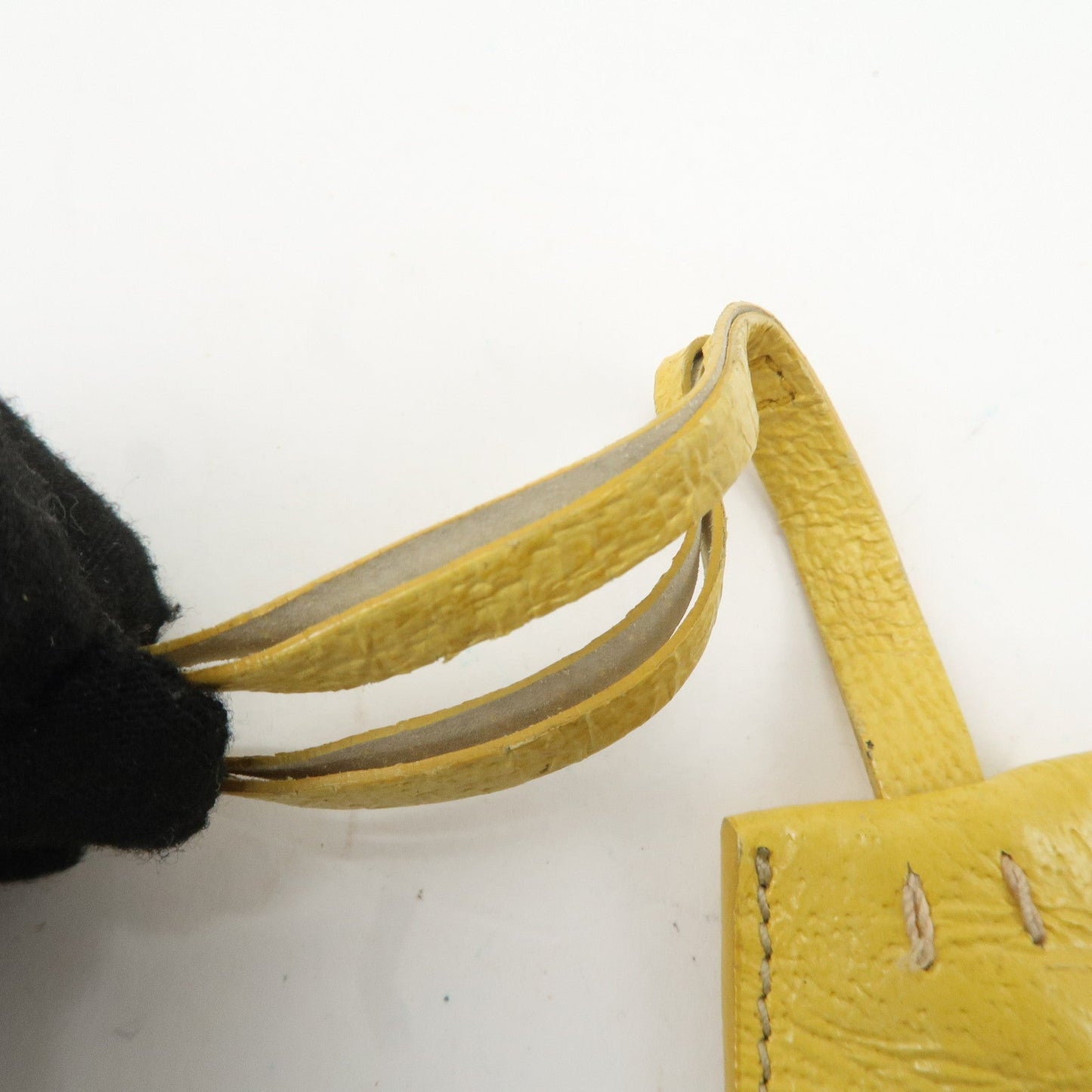 PRADA Canvas Leather Shoulder Bag Hand Bag Brown Yellow  d
