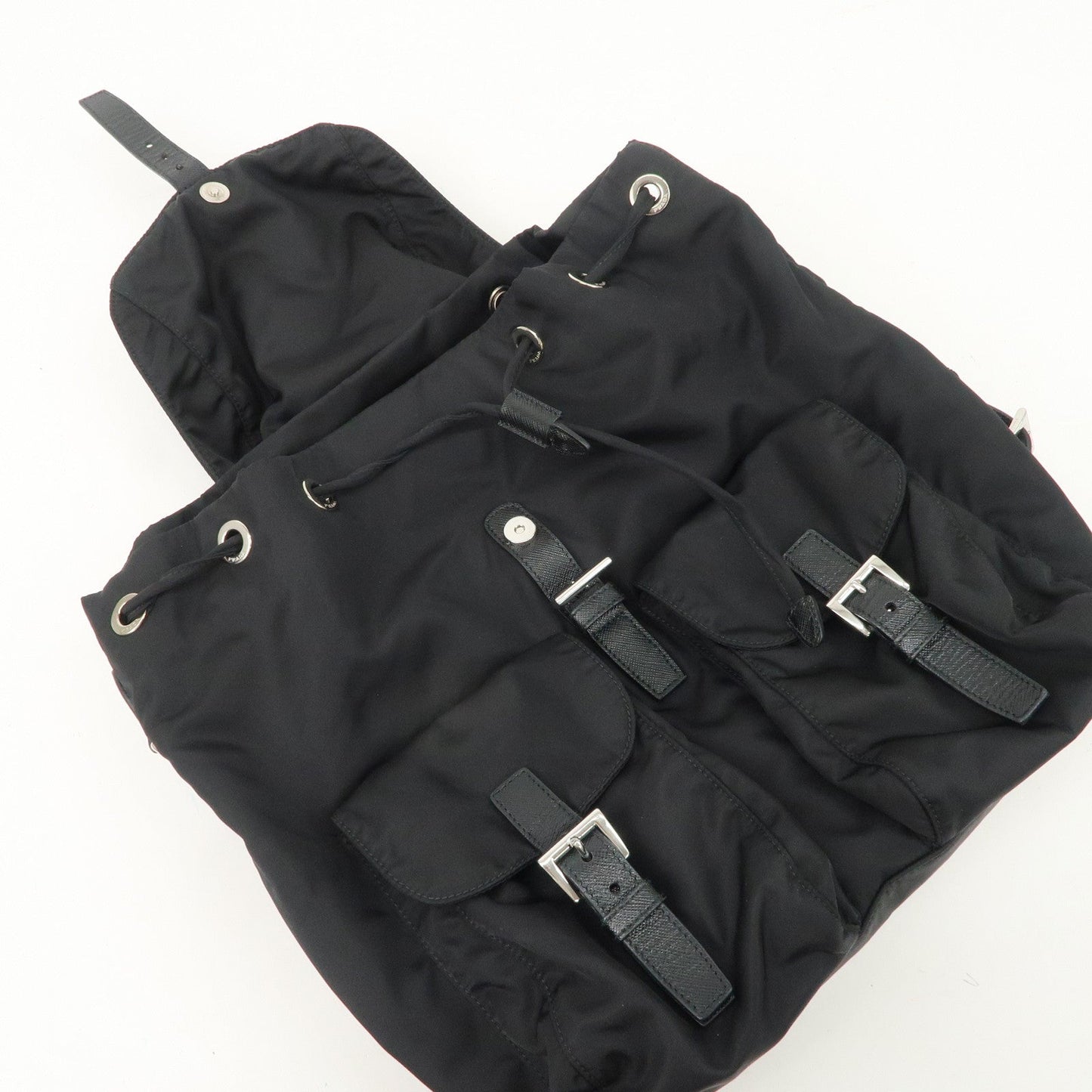 PRADA Re-Nylon Triangle Logo Nylon Leather Back Pack NERO 1BZ811  d