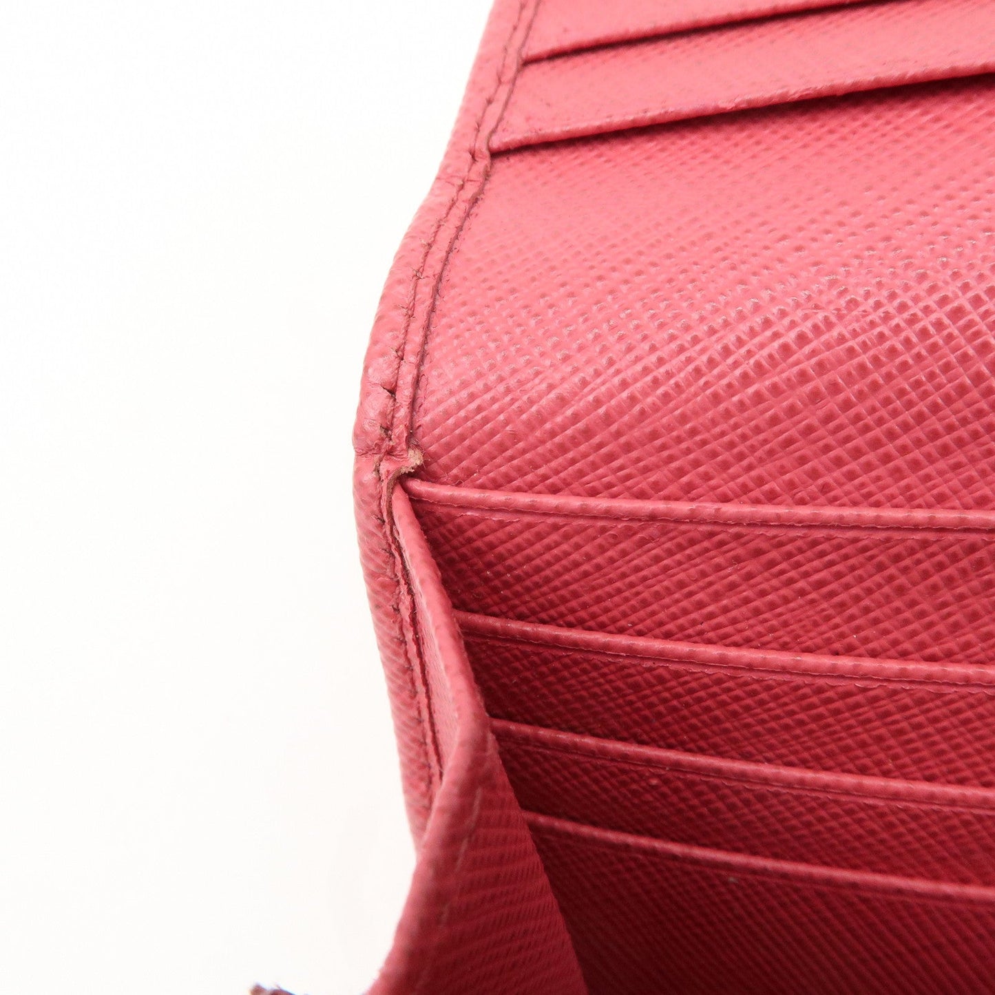 PRADA Saffiano Leather Bi Fold Long Wallet Pink 1MH132  d