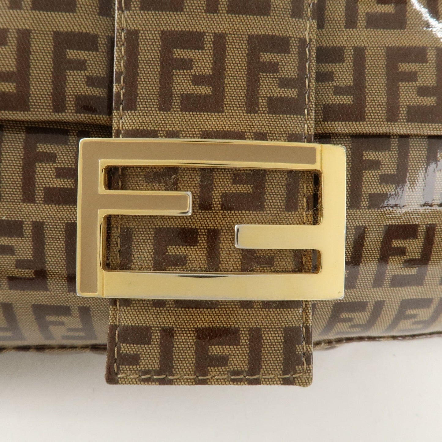 FENDI Mamma Baguette Zucchino PVC Leather Shoulder Bag 26424  d