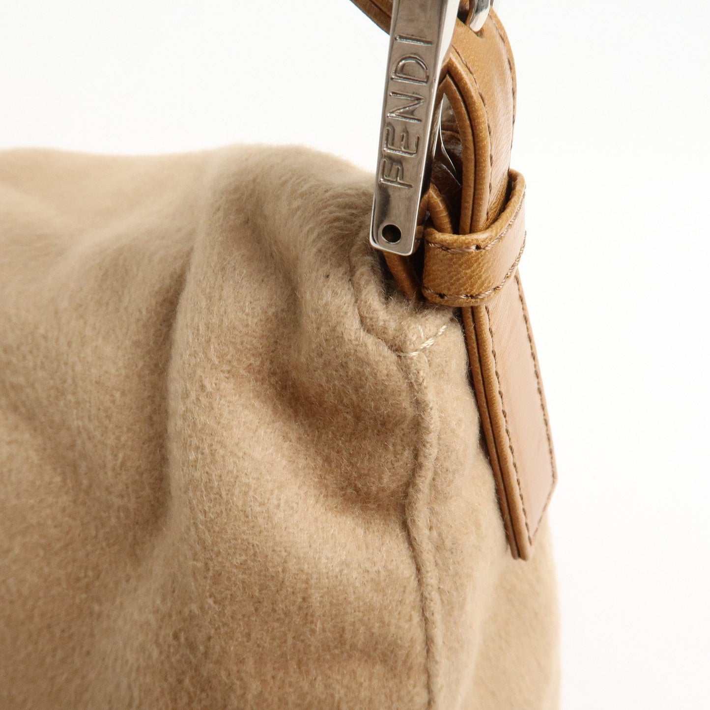 FENDI Mamma Baguette Cashmere Leather Shoulder Bag 26325  d