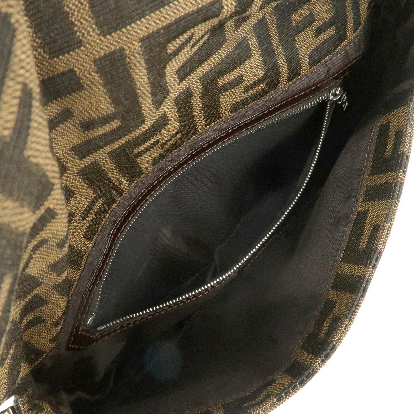 FENDI Mamma Baguette Canvas Shoulder Bag Hand Bag Brown 26424  d
