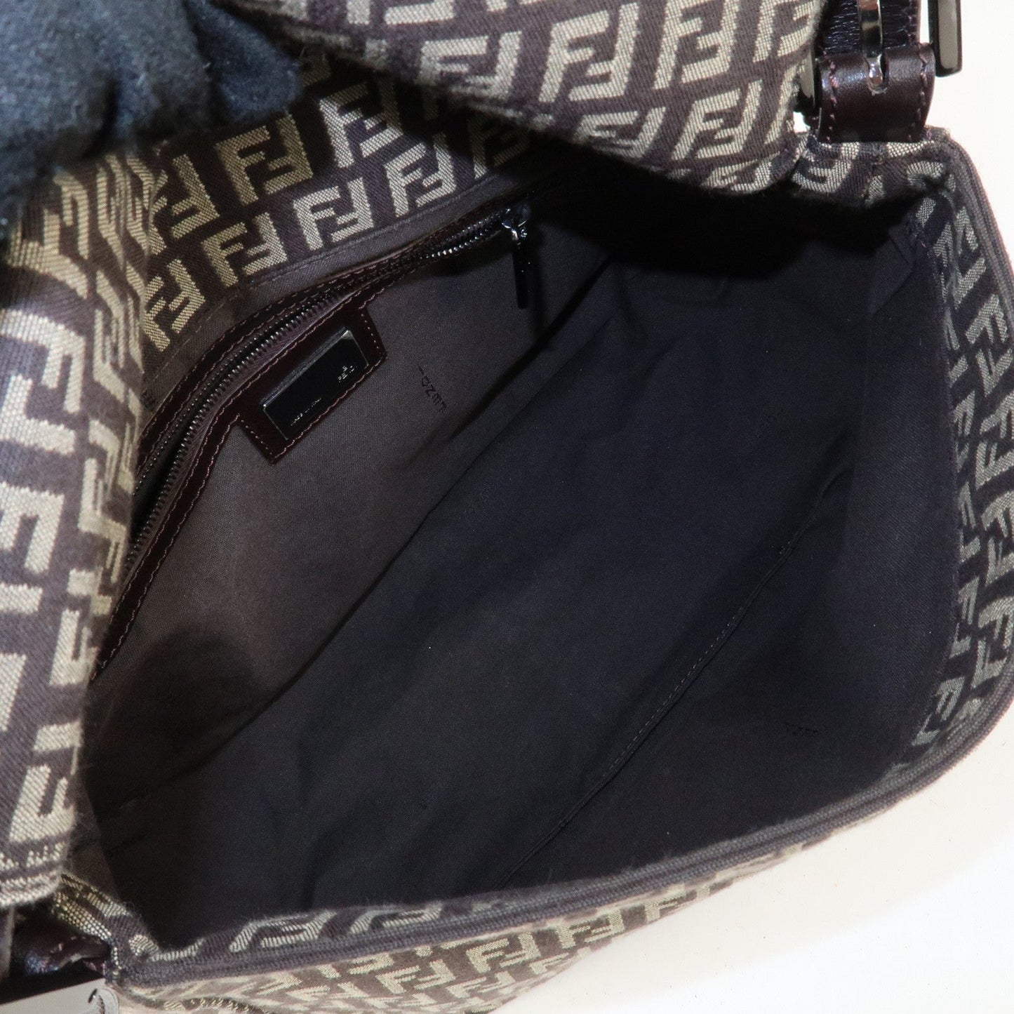 FENDI Mamma Bucket Zucchino Canvas Leather Shoulder Bag 8BR001  d