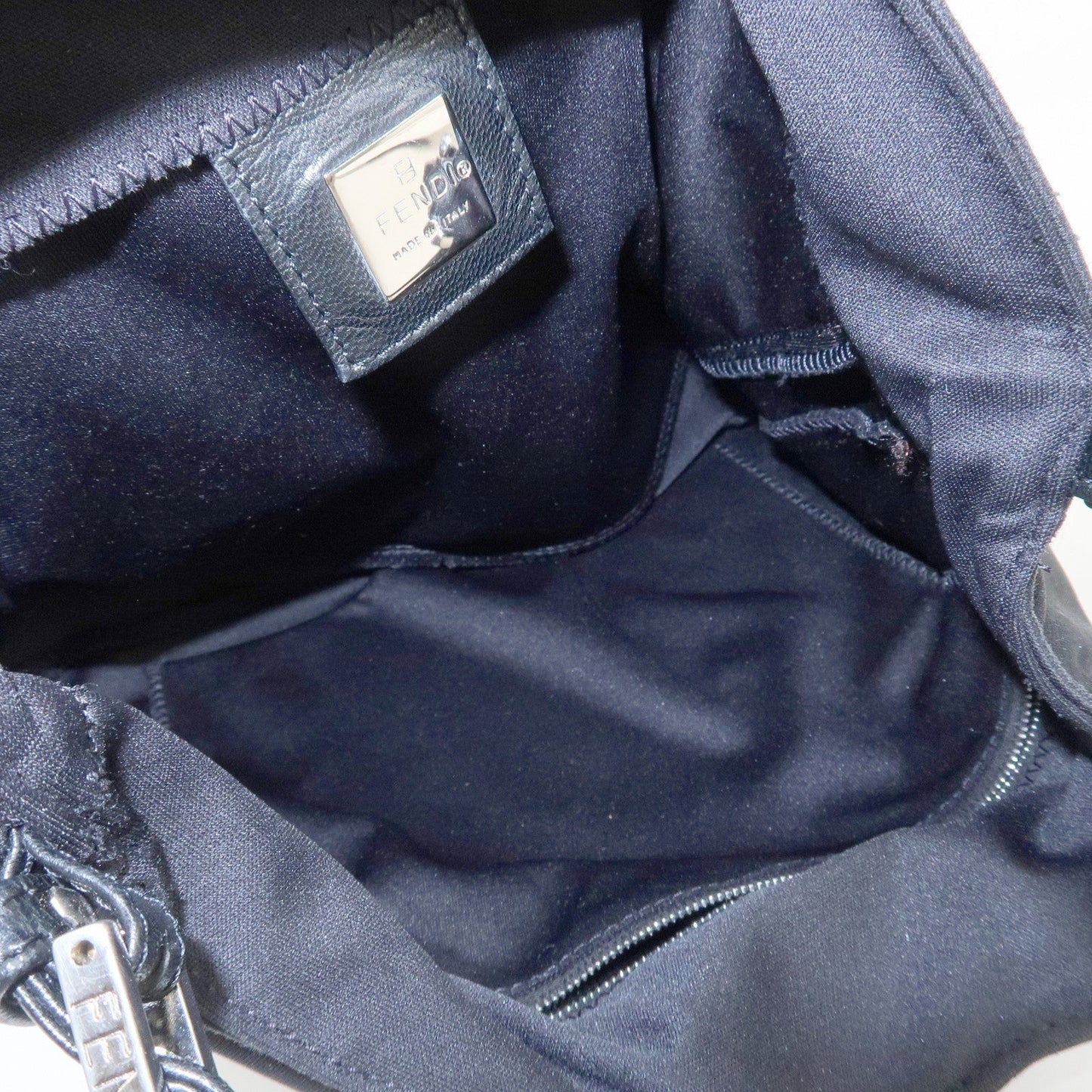 FENDI Polyester Leather Shoulder Bag Black 26727  d