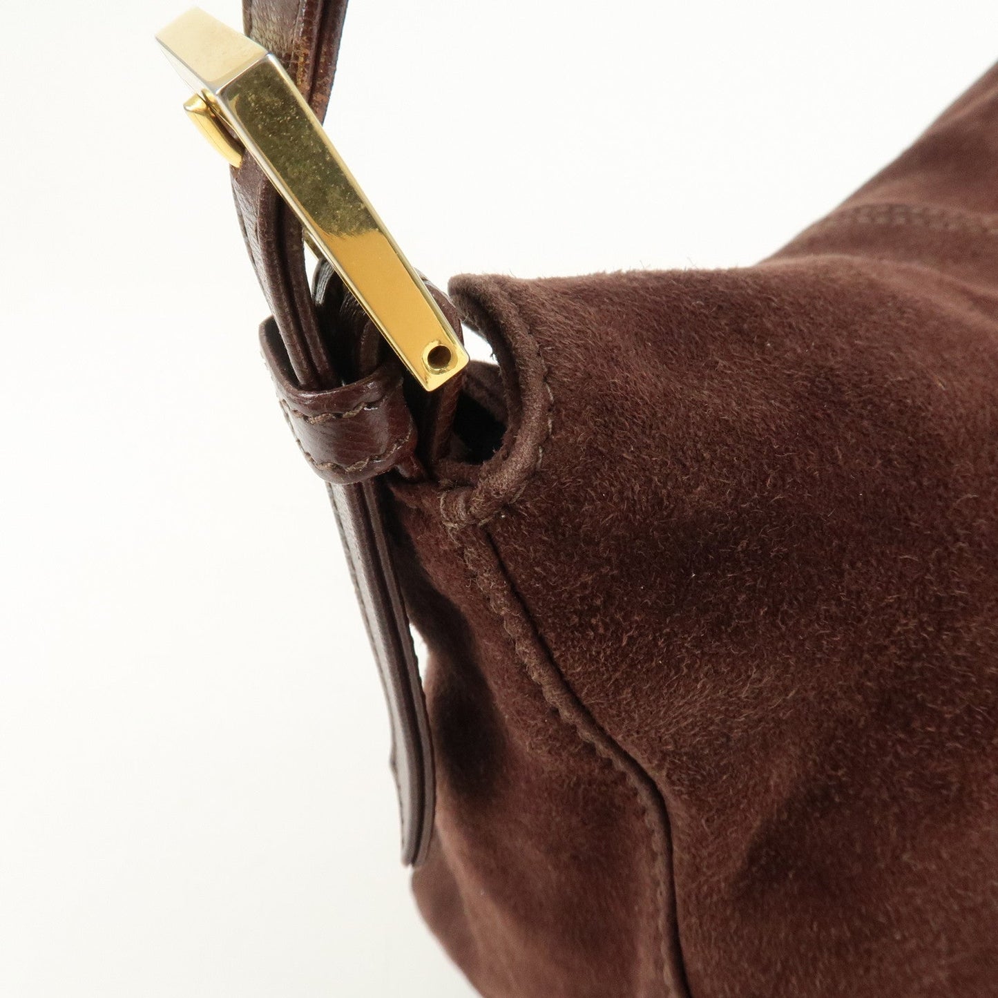 FENDI Suede Leather Shoulder Bag Hand Bag Brown 26426  d