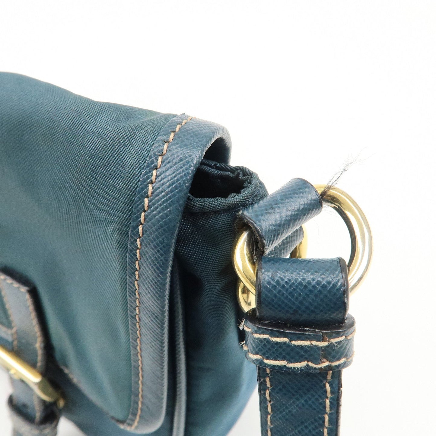 PRADA Nylon Leather Shoulder Bag Crossbody Bag Green BT0772  d