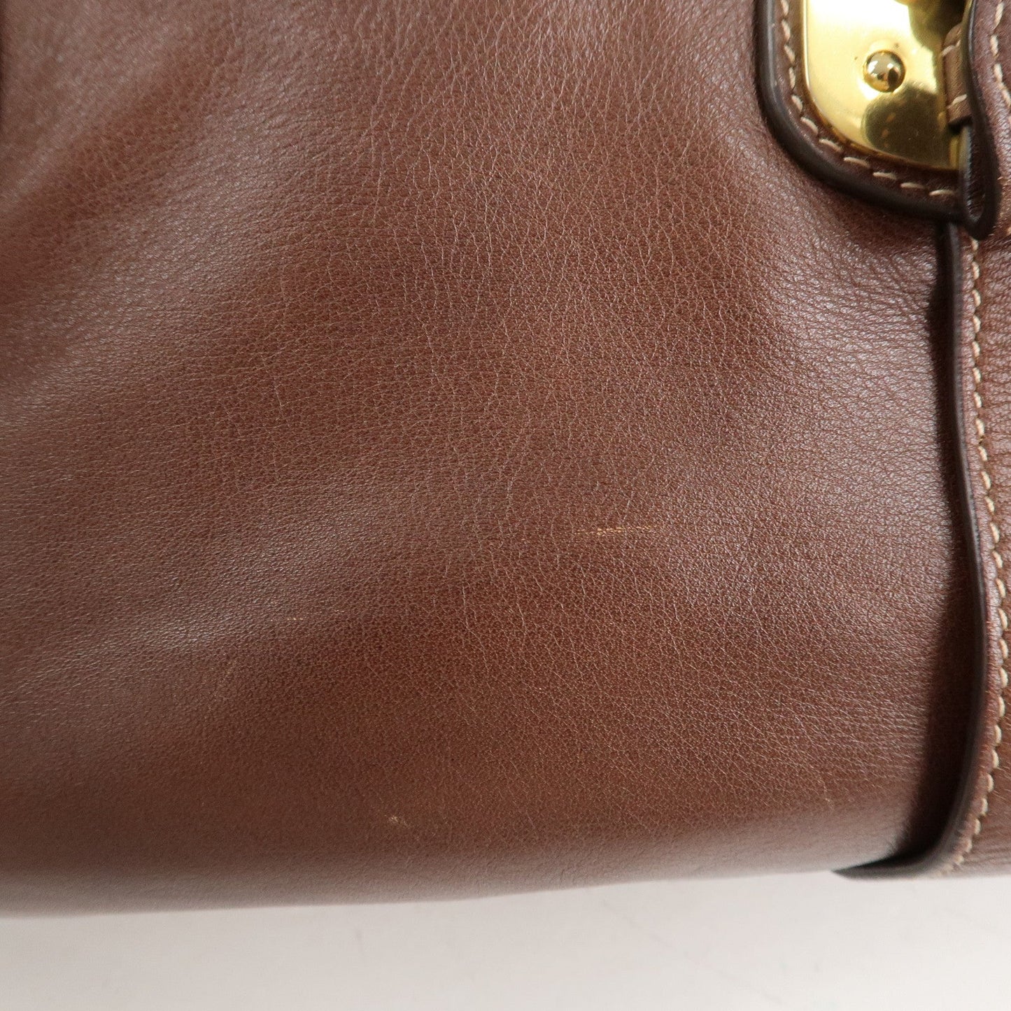 PRADA Leather 2Way Bag Shoulder Bag Hand Bag Brown BN1904  d