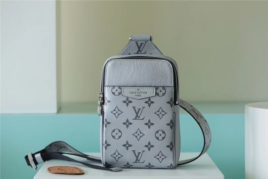 Top Quality Outdoor Sling Bag Taigarama Gunmetal Gray For Men, Bags, Crossbody Bags 8.3in/21cm Top Quality 