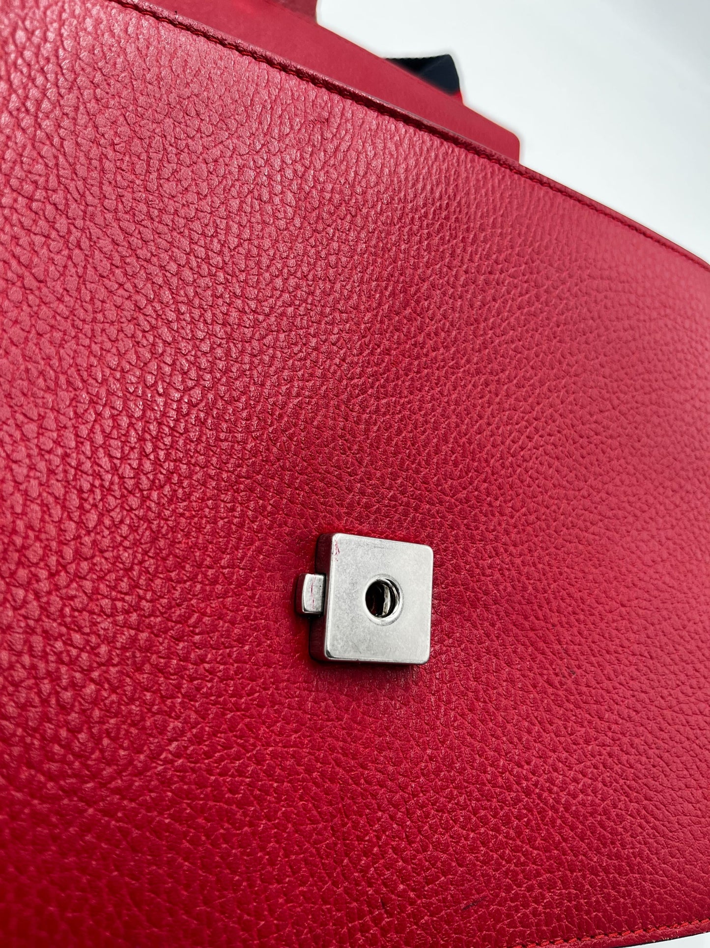 Gucci Dionysus Bamboo Top Handle Bag Leather Red Leather Handbag ( )