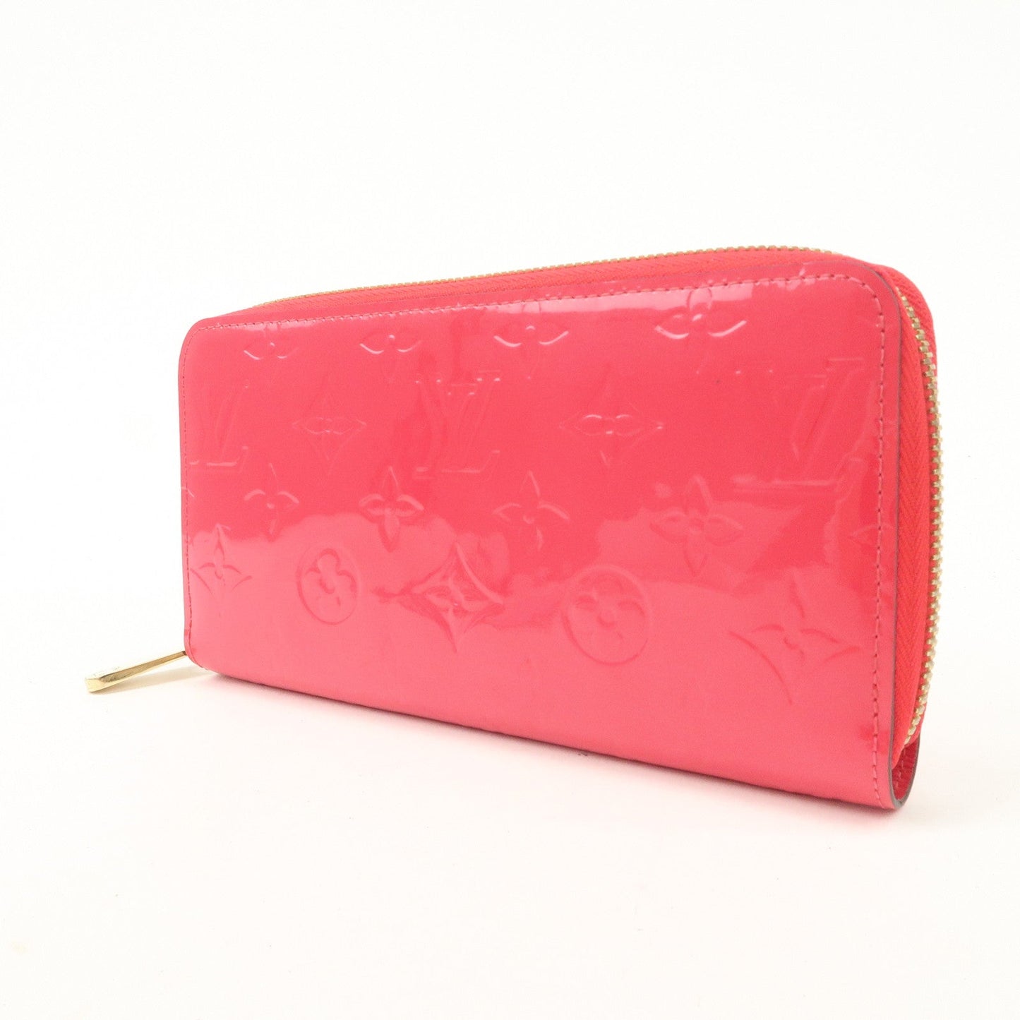Louis Vuitton Monogram Vernis Round Zippy Wallet Hot Pink M93058  d