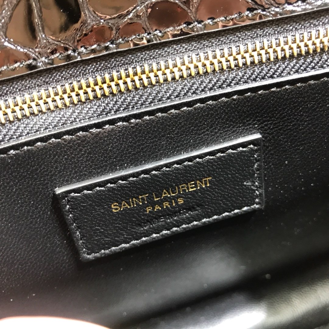 YSSL Cassandra Small Crossbody Bag With Stone Print Black For Women 7in/19cm YSL