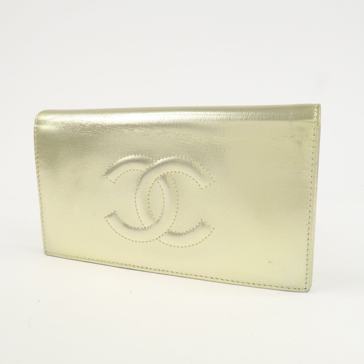 CHANEL Leather Coco Mark Long Wallet Gold Gold Hardware A27156  d