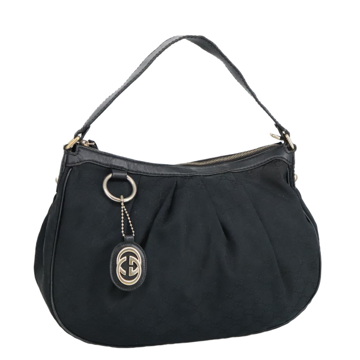 Gucci Sukey Black Canvas Shoulder Bag