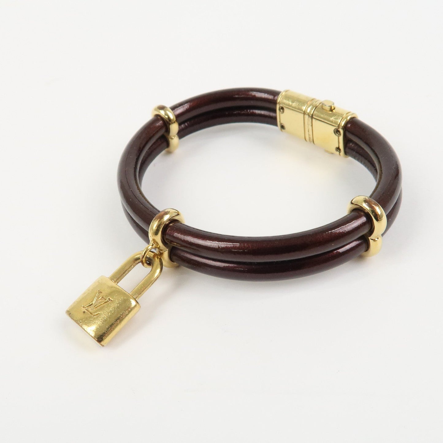 Louis Vuitton Vernis Leather Bracelet Keep It Twice Amarante