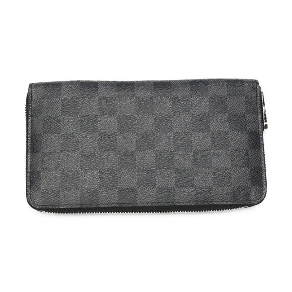 LOUIS VUITTON Long Wallet Purse N63077 Damier Grafitto Canvas black Zip Around Damier Graphite Zippy Organizer mens