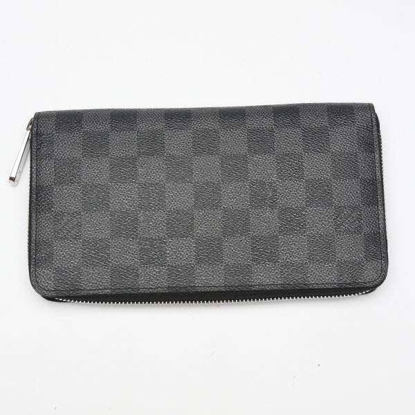 LOUIS VUITTON Long Wallet Purse N63077 Damier Grafitto Canvas black Zip Around Damier Graphite Zippy Organizer mens